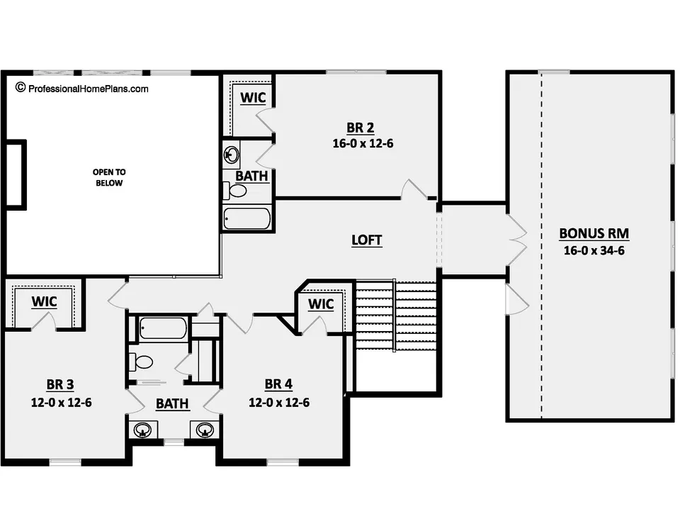 The Villetta second level floor plan